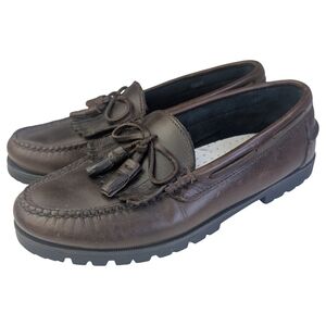 Wolverine Brown Leather Tassel Loafers | Kiltie Fringe Men’s 8.5 Women’s 10